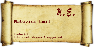Matovics Emil névjegykártya
