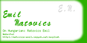 emil matovics business card